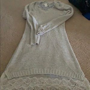 Gray knit long sleeved  dress